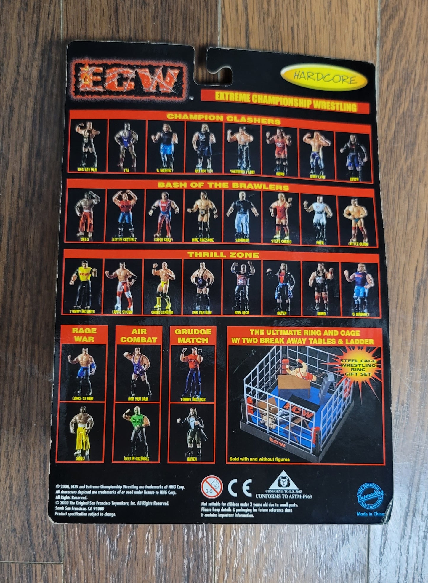 2000 Toy Makers ECW Raven Champion Clashers Hardcore Wrestling Action Figure