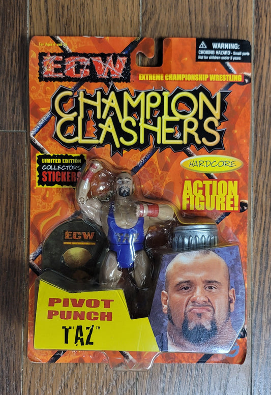 2000 Toy Makers ECW Taz Champion Clashers Hardcore Wrestling Action Figure