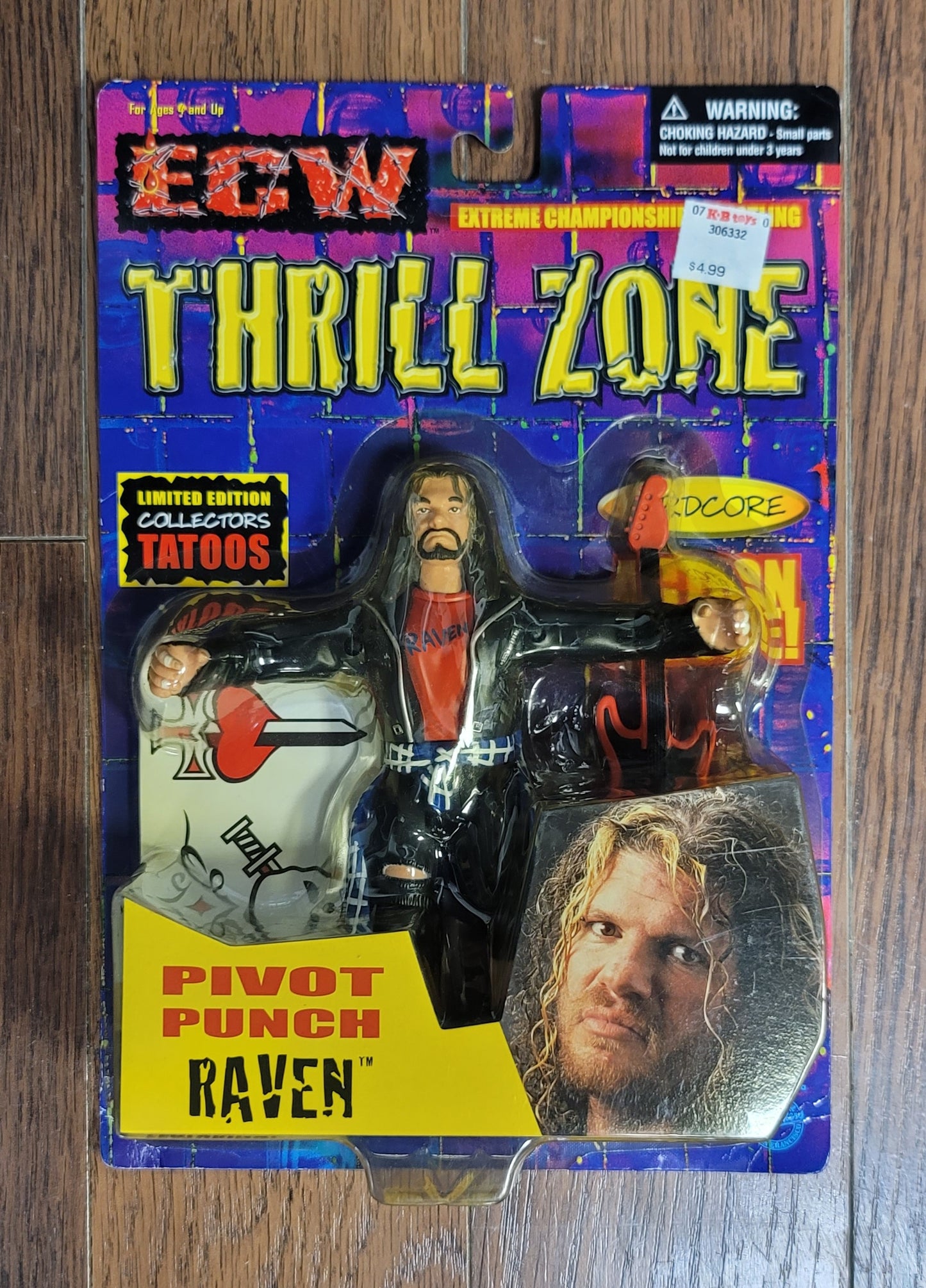 2000 Toy Makers ECW Raven Thrill Zone Hardcore Wrestling Action Figure