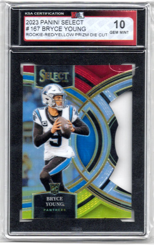 2023 Panini Select Bryce Young Card #167 Graded Rookie Card KSA 10