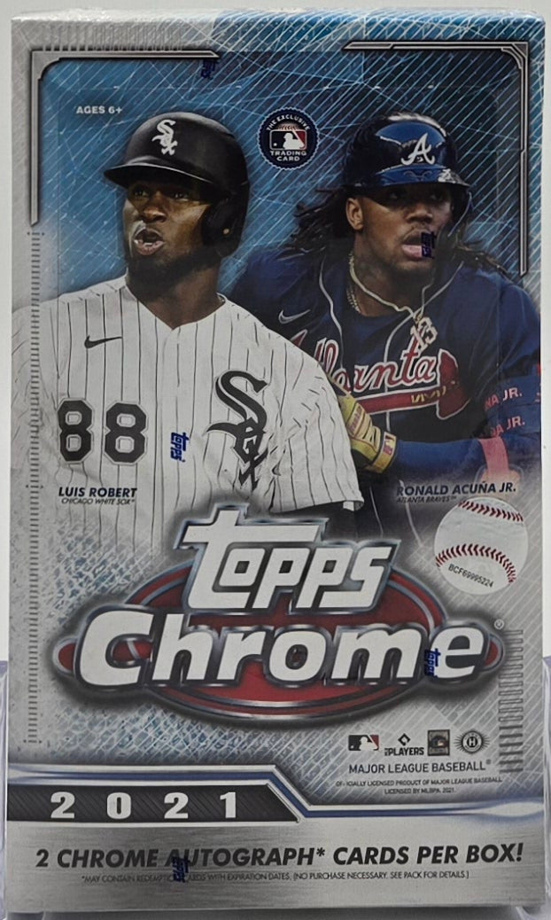 2021 Topps Chrome Baseball Cards Hobby Box (24 Packs) 2 Autographs