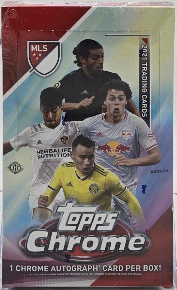 2021 Topps Chrome MLS Soccer Cards Hobby Box (18 Packs)