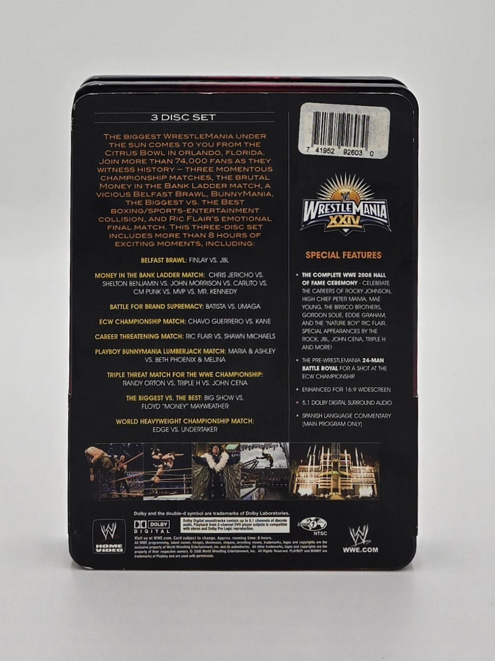 2008 WWE Wrestlemania XXIV Limited Collector's Edition 3-Disc DVD Set