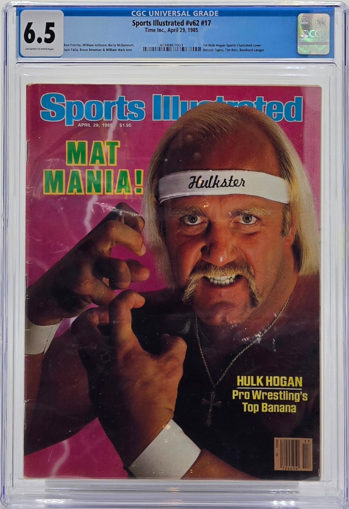 1985 Sports Illustrated Magazine Graded CGC 6.5 Hulk Hogan 1st and Only Sports Illustrated Cover