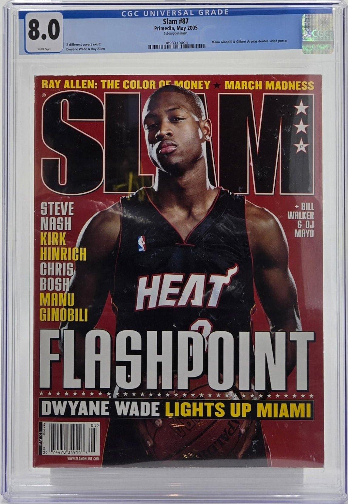 2005 SLAM Magazine Graded CGC 8.0 Dwayne Wade Cover Rare Newsstand Edition