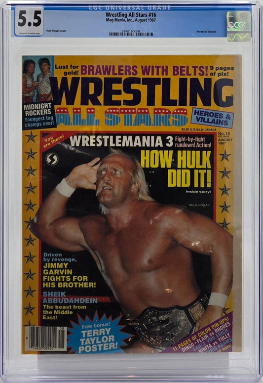 1987 Wrestling All Stars Magazine Graded CGC 5.5 Hulk Hogan Cover