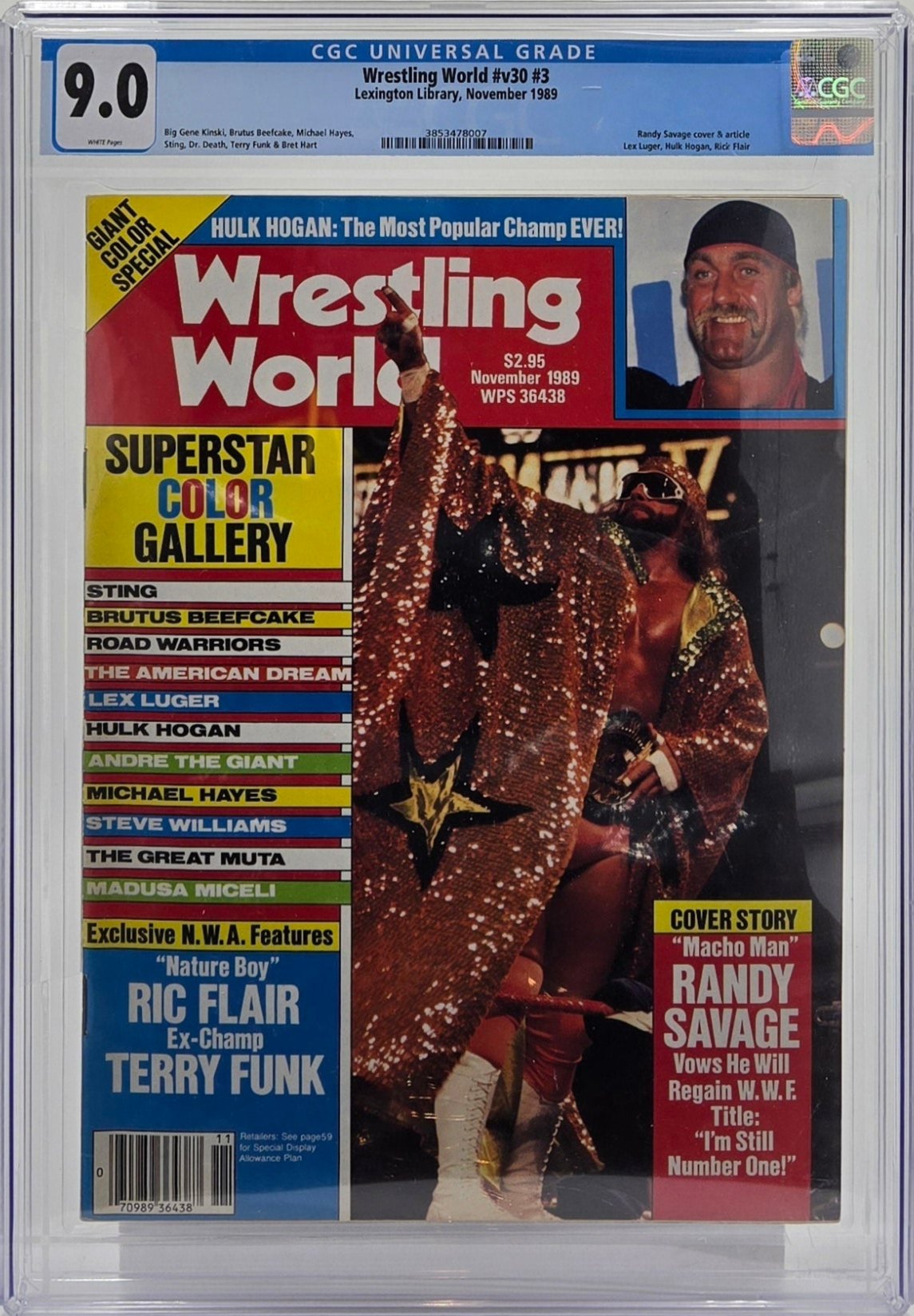 1989 Wrestling World Magazine Graded CGC 9.0 Randy Savage Cover Rare Newsstand Edition