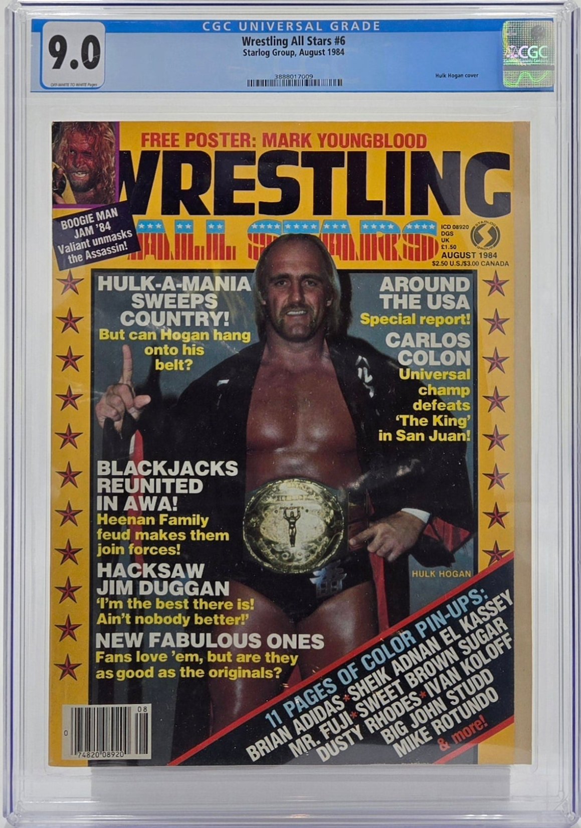 1984 Wrestling All Stars Magazine Graded CGC 9.0 Very Early Hulk Hogan Cover