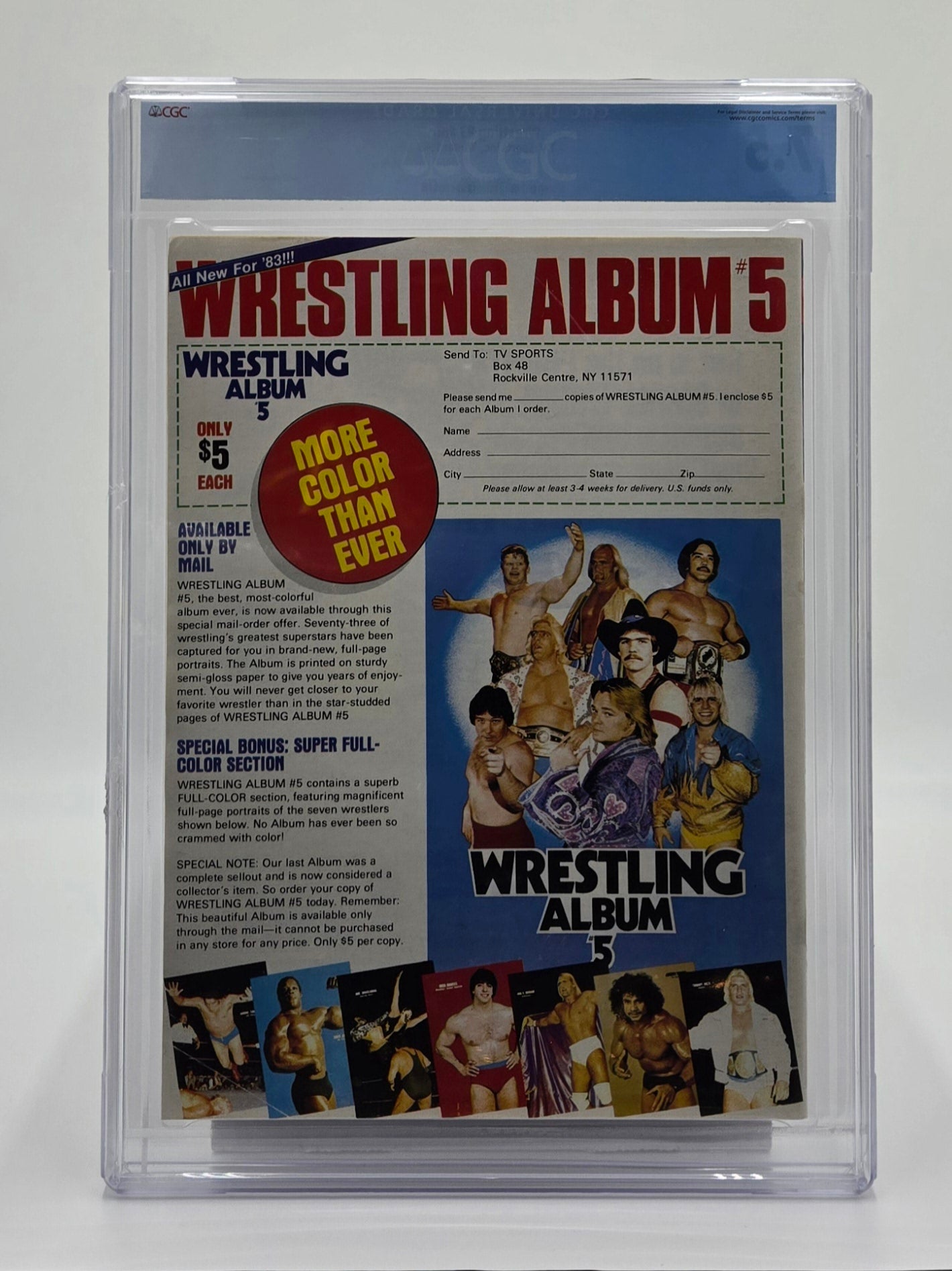 1983 Wrestling 83 Magazine Graded CGC 7.5 Very Early Hulk Hogan Cover Newsstand Edition