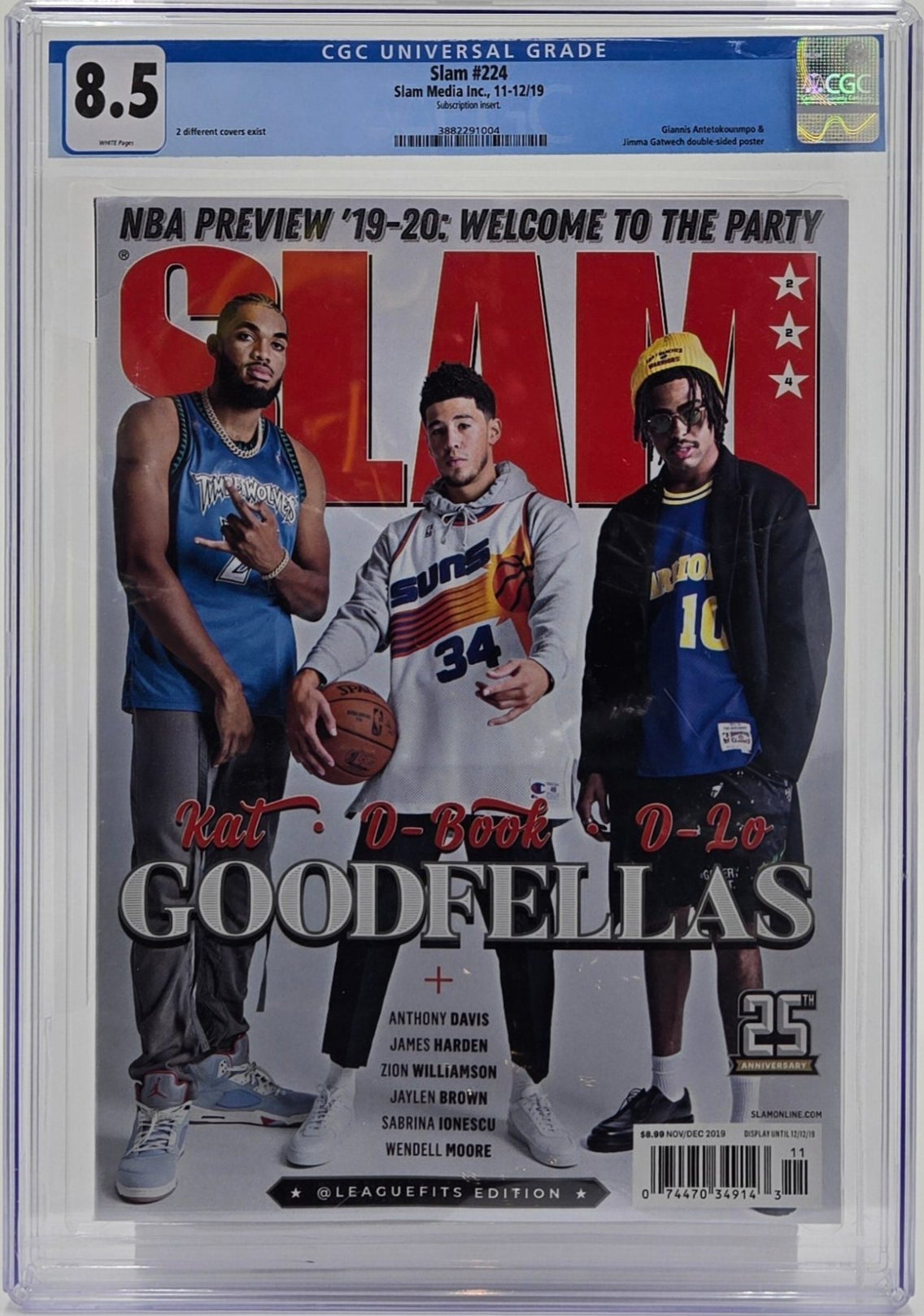 2019 SLAM Magazine Graded CGC 8.5 Karl-Anthony Towns, Devin Booker, D'Angelo Russell Cover