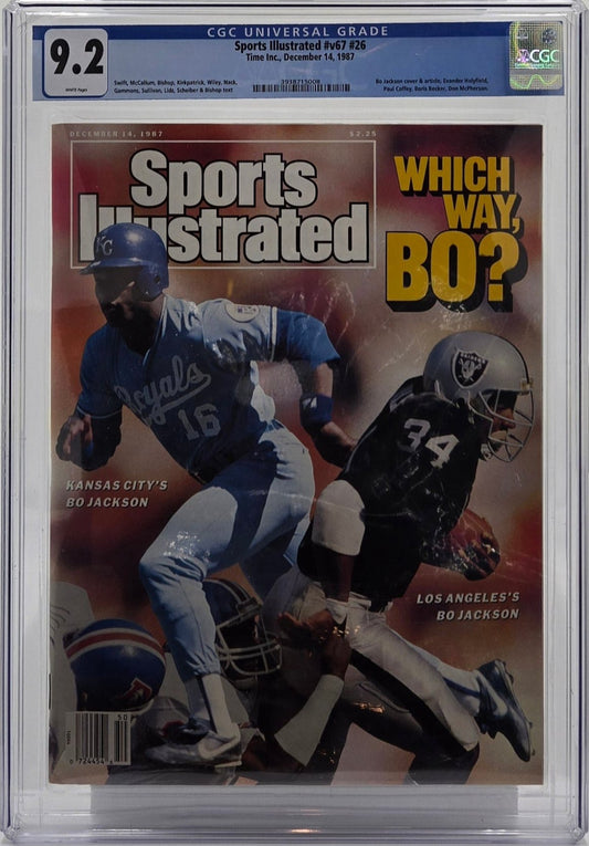 1987 Sports Illustrated Magazine Graded CGC 9.2 1st Bo Jackson Pro Cover Rare Newsstand Edition