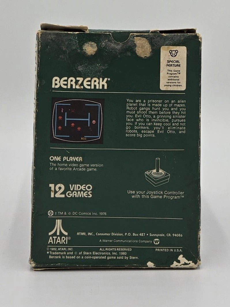 1980 Atari Berzerk Video Game Cartridge In Box