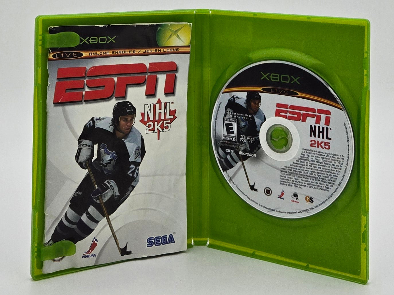 2005 Sega ESPN NHL 2k5 Xbox Video Game Disc In Box