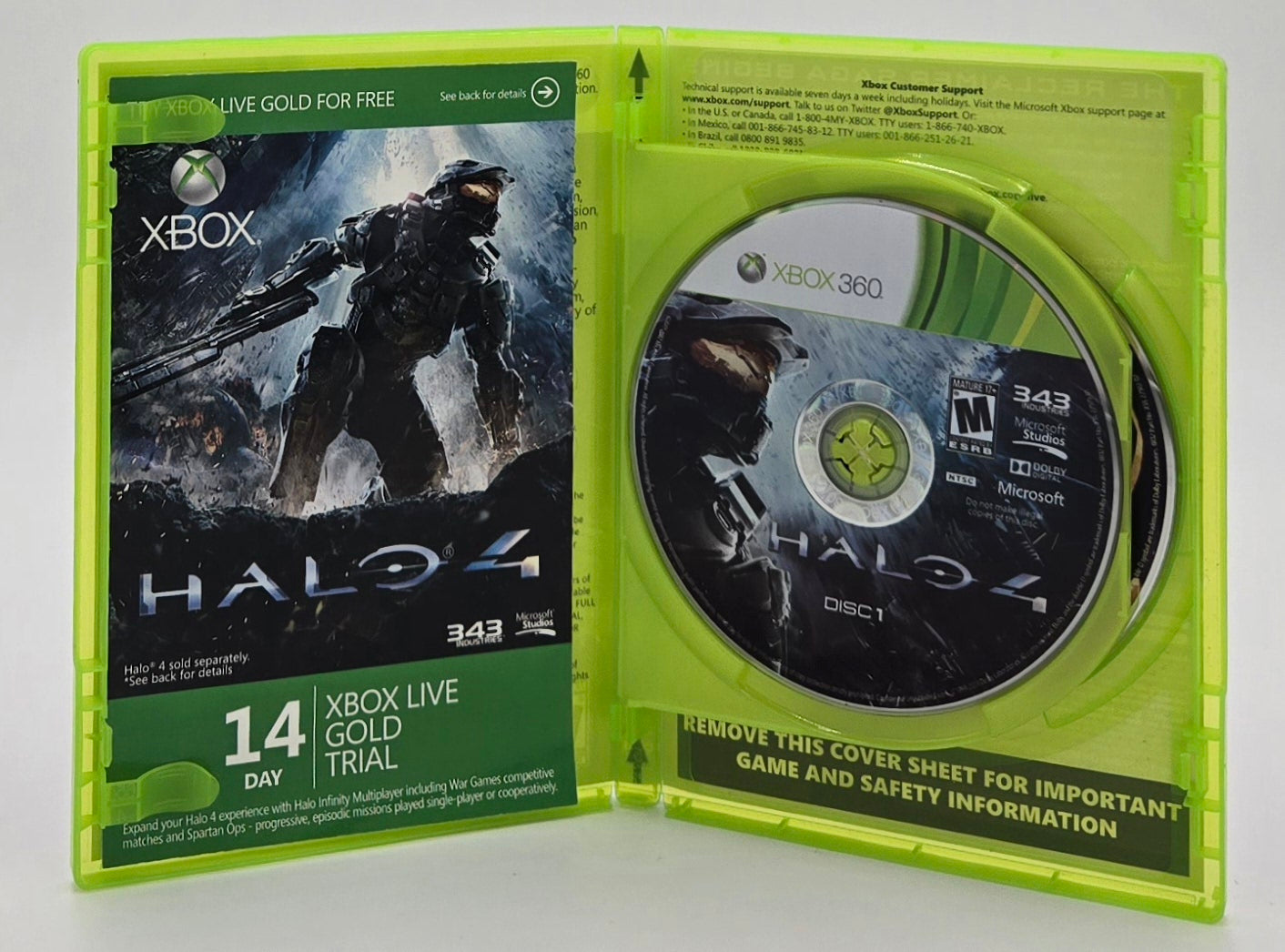 2012 Halo 4 Xbox 360 Video Game Disc In Box