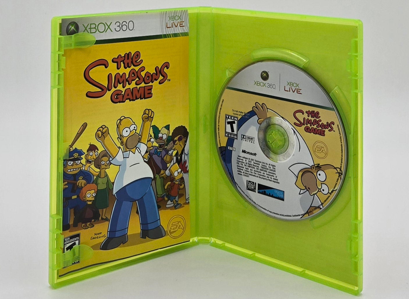 2007 The Simpsons Game Xbox 360 Video Game Disc In Box