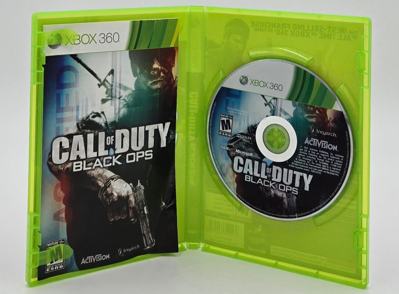 2010 Call of Duty: Black Ops Xbox 360 Video Game Disc In Box