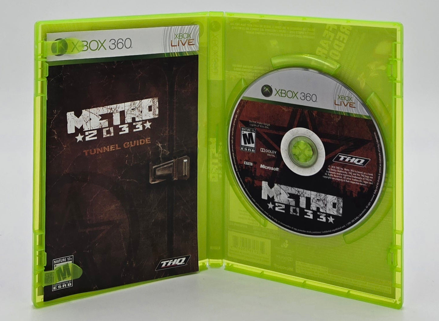 2010 THQ Metro 2033 Xbox 360 Video Game Disc In Box