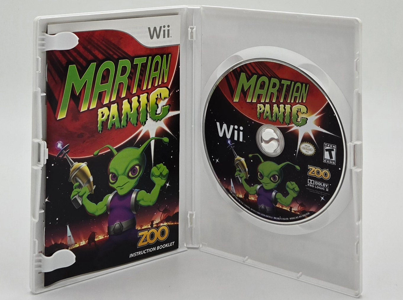 2010 Zoo Martian Panic Wii Video Game Disc In Box