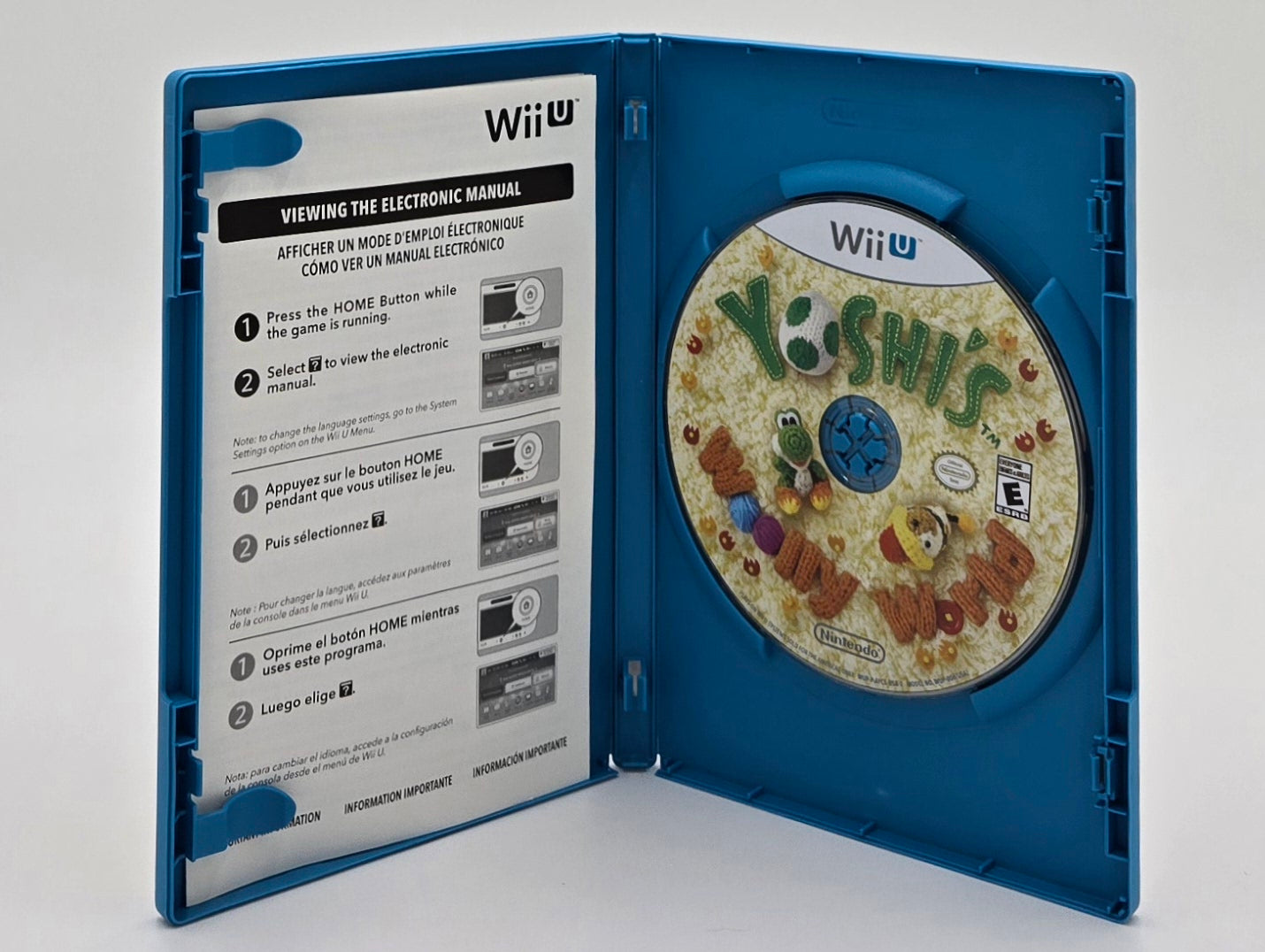 2015 Nintendo Yoshi's Woolly World Wii U Video Game Disc In Box