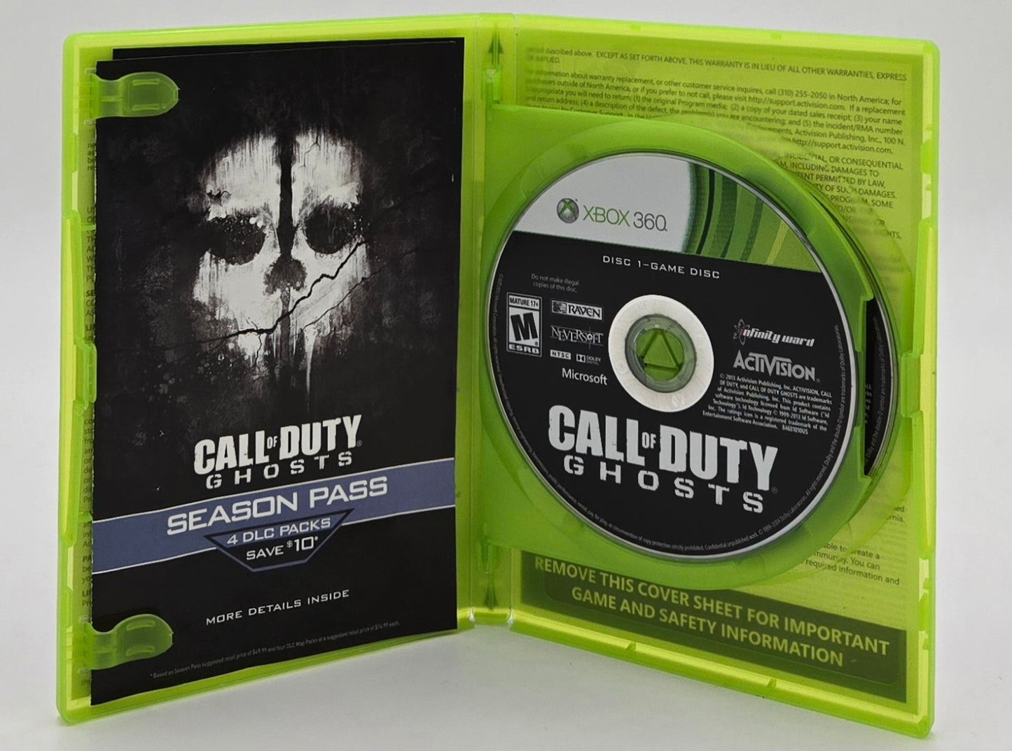 2013 Call of Duty: Ghosts Xbox 360 Video Game Disc In Box