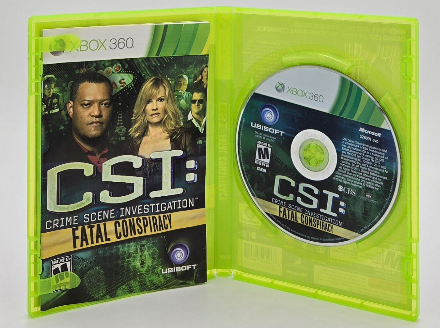 2010 CSI: Fatal Conspiracy Xbox 360 Video Game Disc In Box