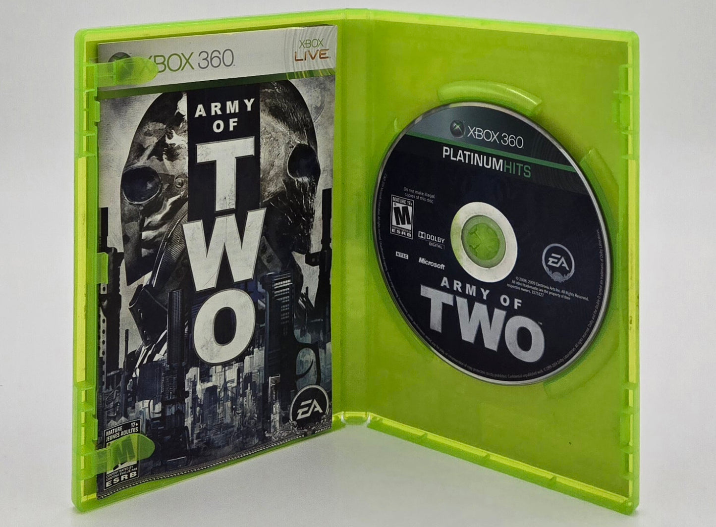 2008 EA Army of Two Xbox 360 Video Game Disc In Box