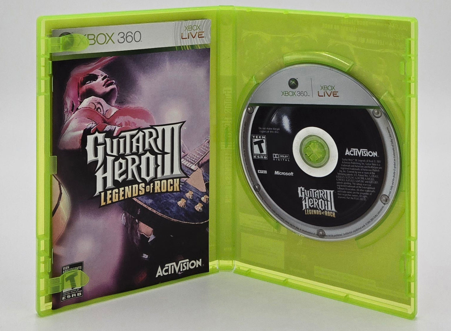 2007 Guitar Hero III: Legends of Rock Xbox 360 Video Game Disc In Box