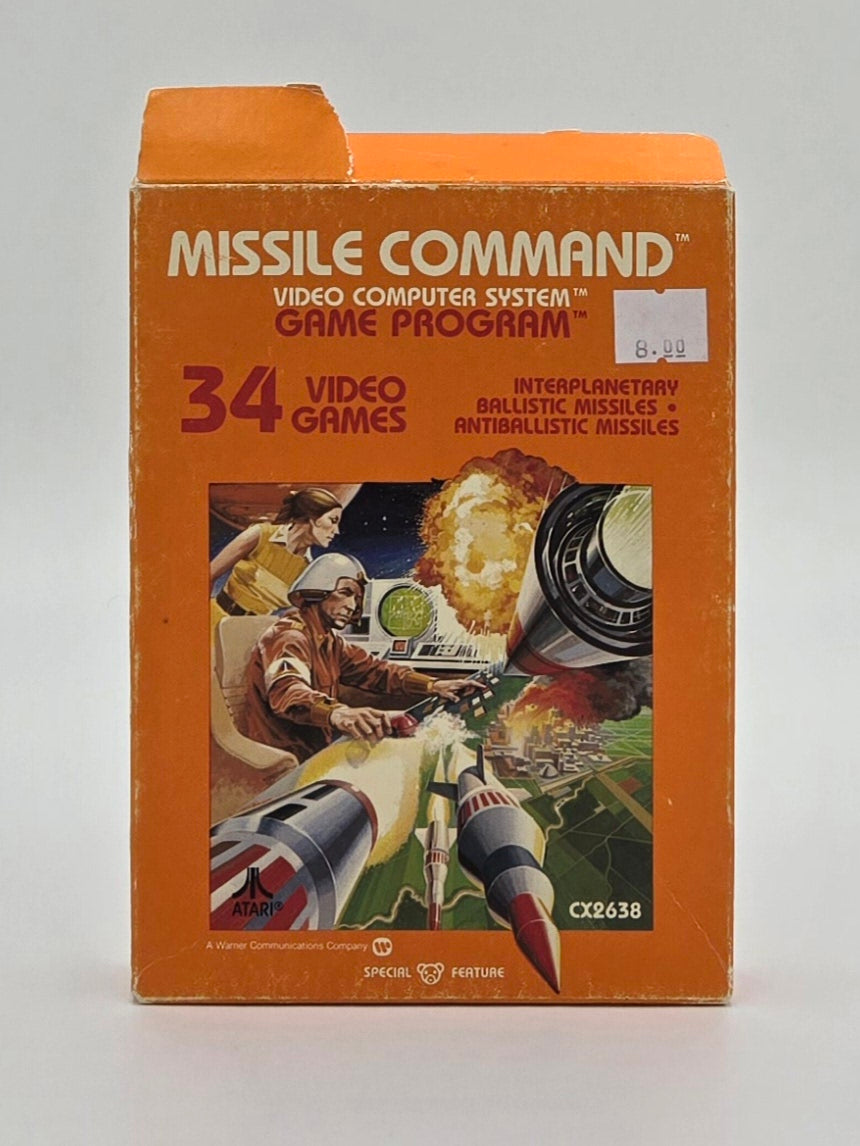 1980 Missile Command Atari Video Game Cartridge In Box