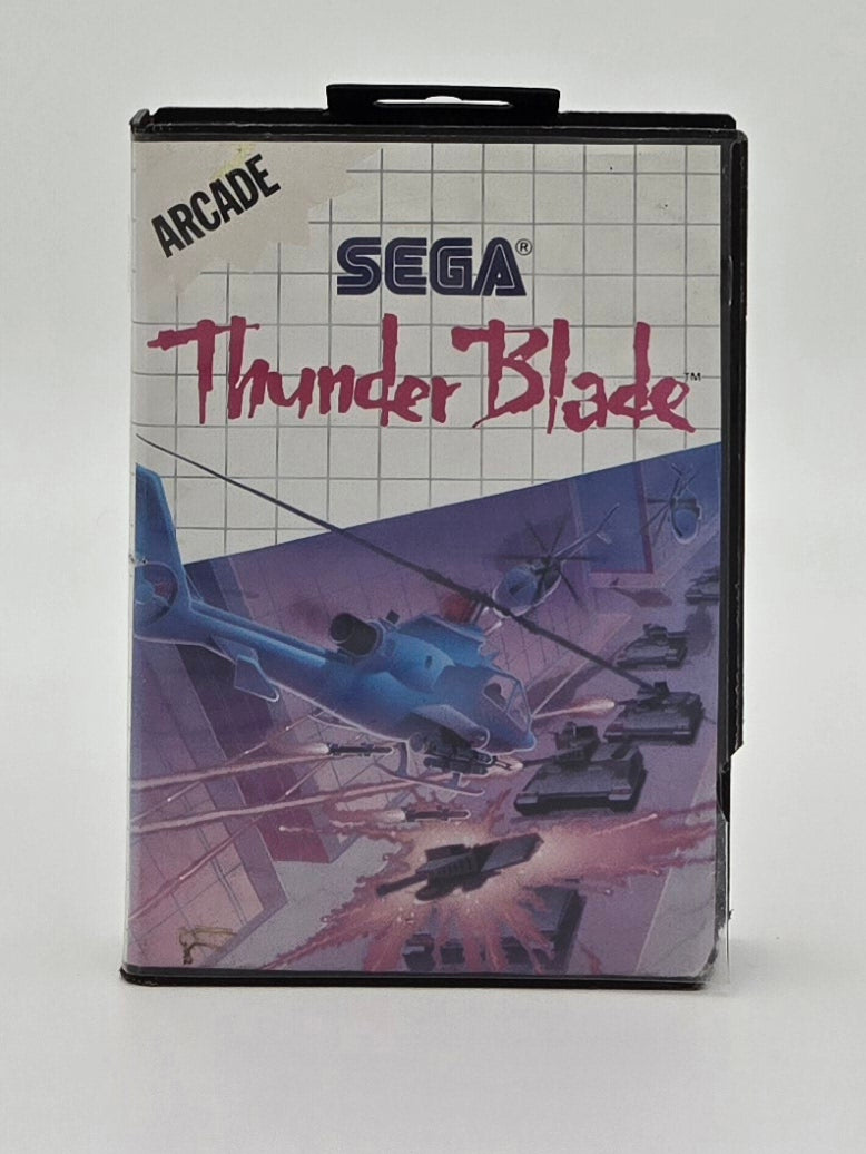 1987 Thunder Blade Arcade Sega Master System Video Game Cartridge In Box