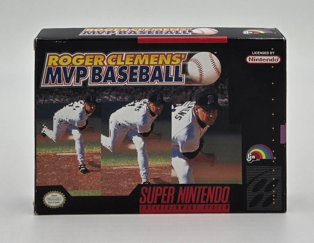 1991 Roger Clemens' MVP Baseball SNES Video Game Cartridge In Box