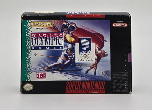 1993 U.S. Gold Winter Olympic Games SNES Video Game Cartridge In Box