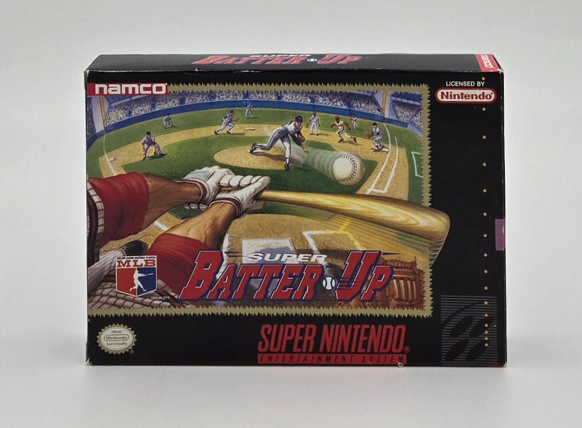 1992 Namco Super Batter Up SNES Video Game Cartridge In Box