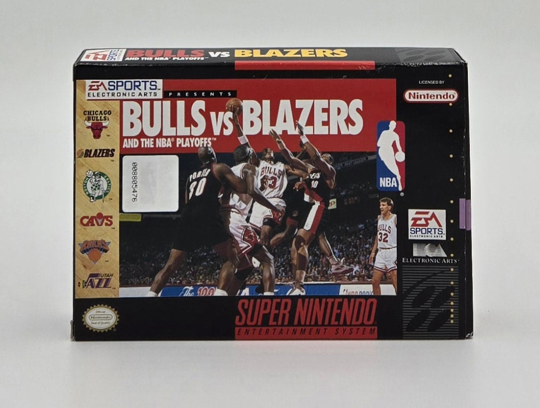 1992 EA Sports Bulls vs. Blazers and the NBA Playoffs SNES Video Game Cartridge In Box