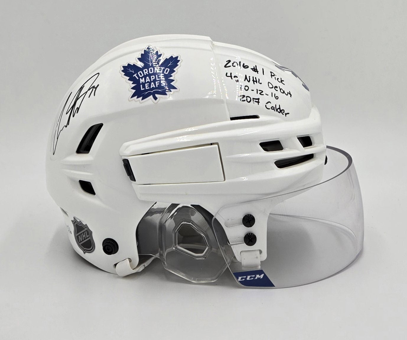 Auston Matthews Signed Toronto Maple Leafs Helmet (4 Goal Game Inscription) Fanatics Only 6 Made