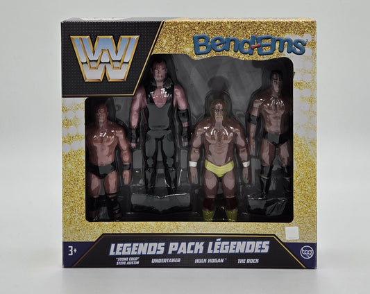 WWE Legends Bend-Ems 4-Figure Set Austin Undertaker Hogan The Rock