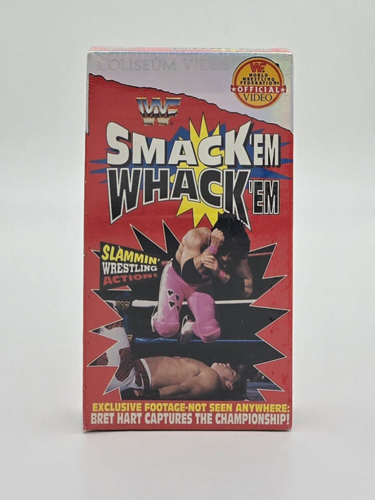 1993 WWF Smack 'Em Whack 'Em Sealed VHS Tape Bret Hart 1st World Title Match