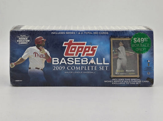 2009 Topps Major League Baseball Complete Set (660 Cards) Gold Chrome Mickey Mantle Card Included