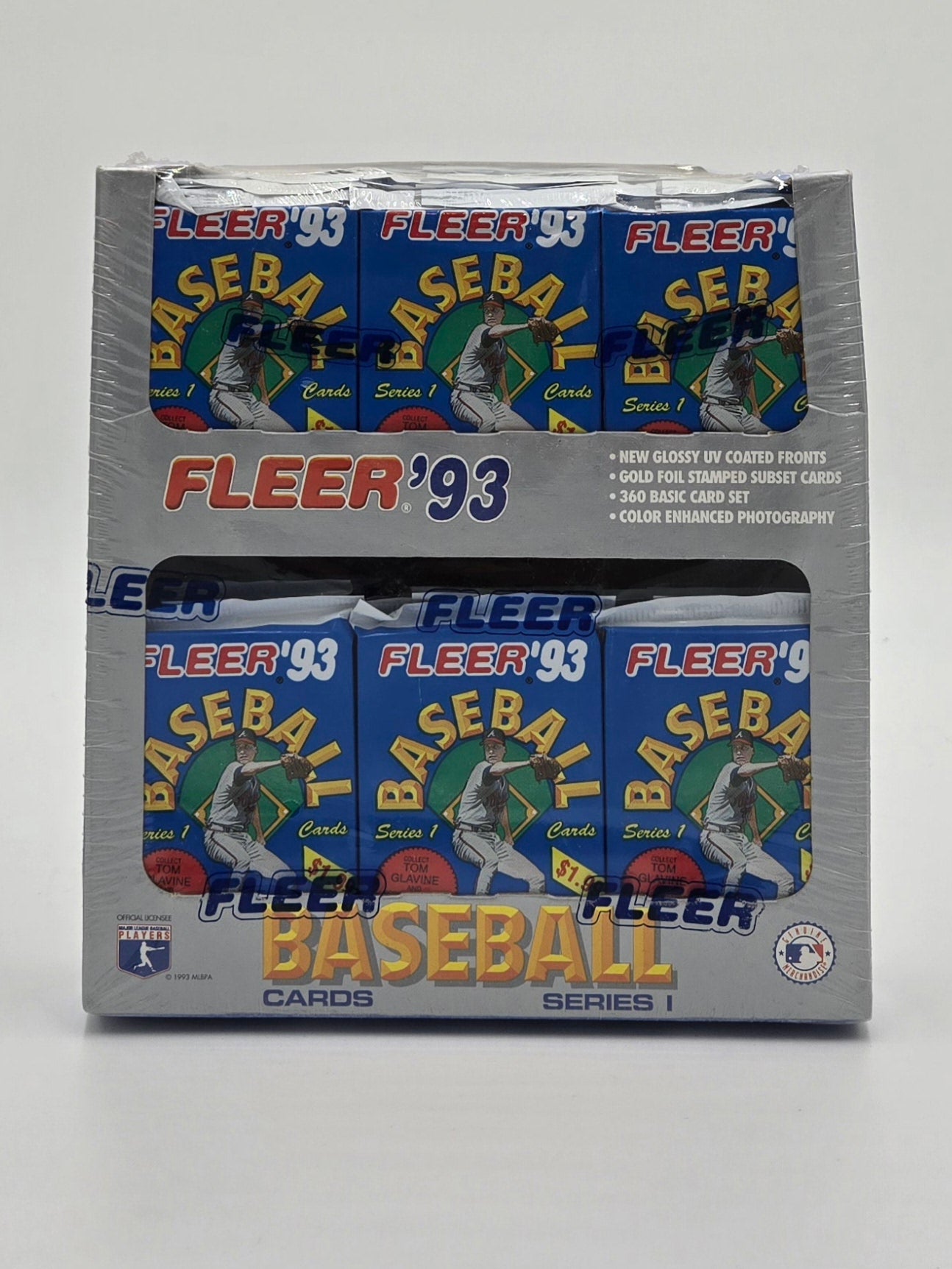 1993 Fleer Baseball Card Series 1 Cello Wax Box (24 Packs) Rare Inserts