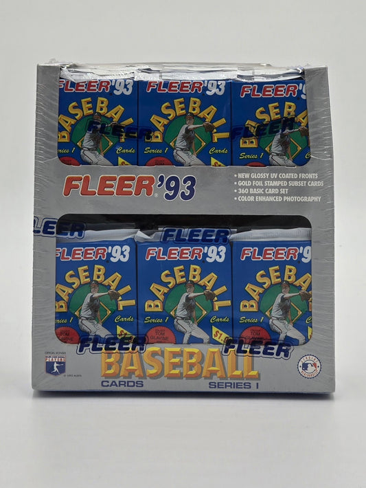 1993 Fleer Baseball Card Series 1 Cello Wax Box (24 Packs) Rare Inserts