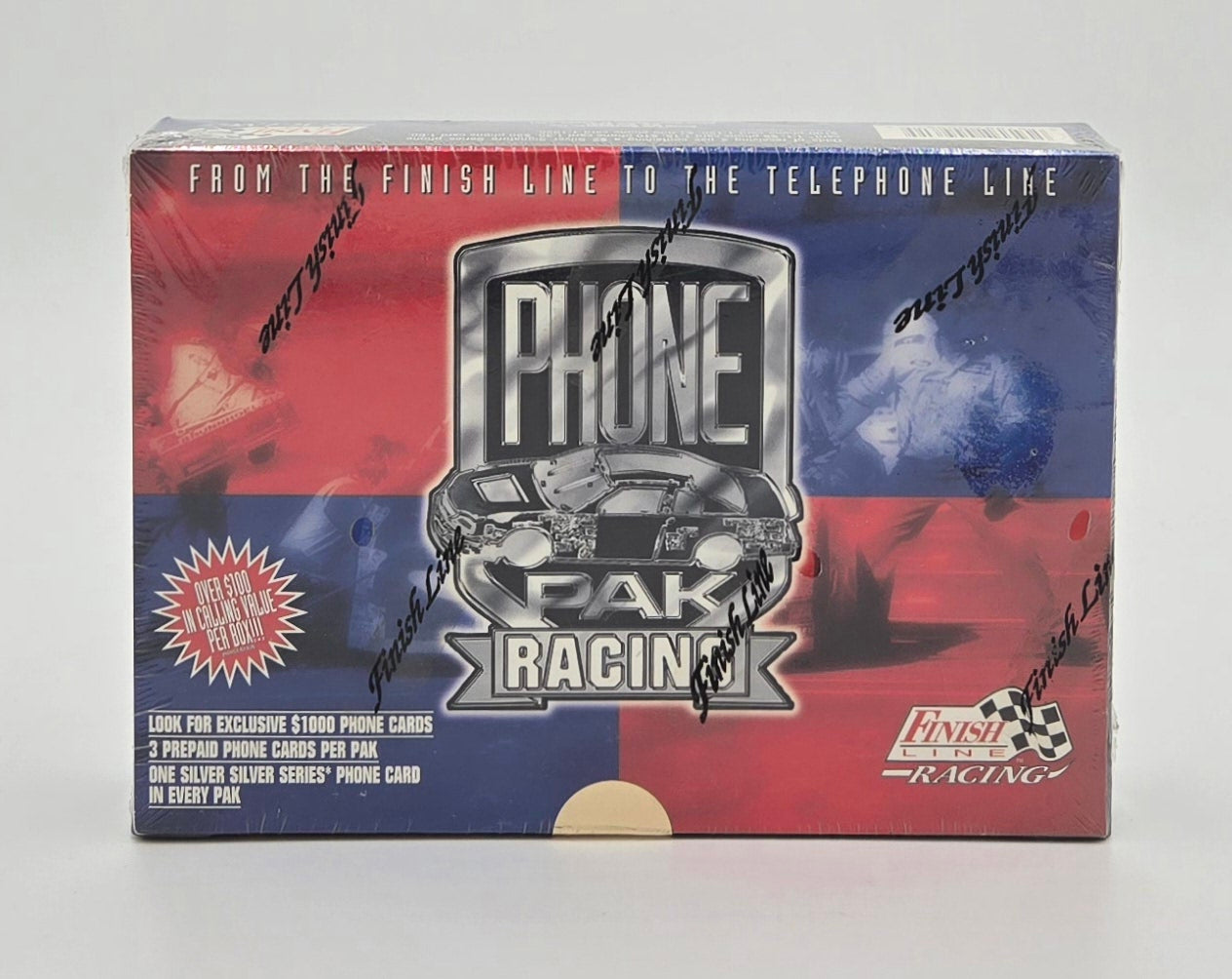 Finish Line Phone Pak NASCAR Racing Phone Cards Box