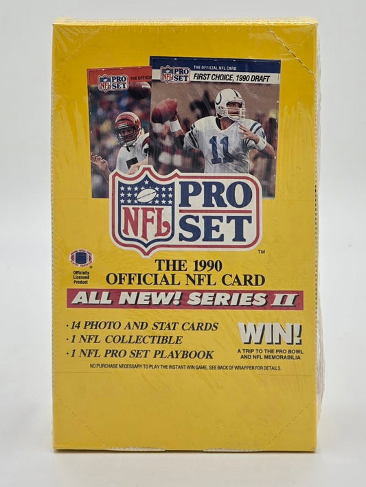 1990 NFL Pro Set Series 2 Football Card Box (36 Packs) Possible Emmitt Smith Rookie