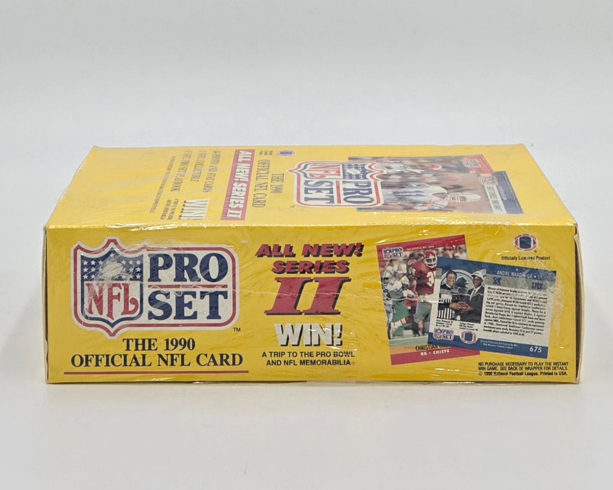 1990 NFL Pro Set Series 2 Football Card Box (36 Packs) Possible Emmitt Smith Rookie