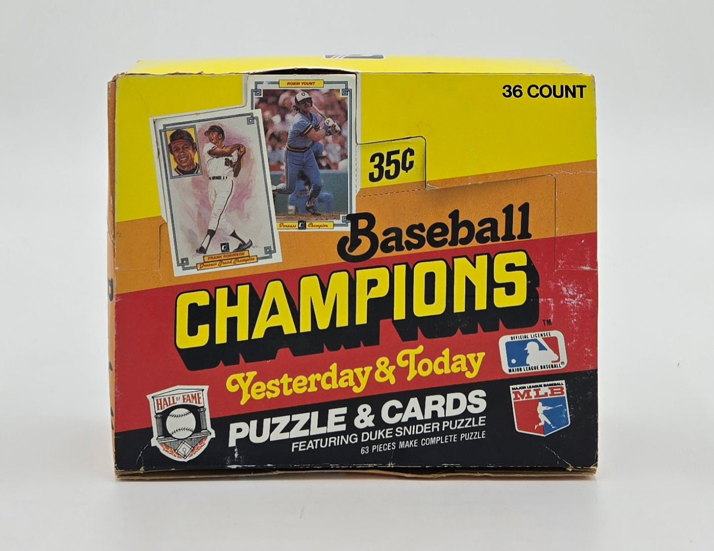 1984 Donruss Baseball Champions Hall of Fame Puzzle/Card Wax Box (36 Packs)