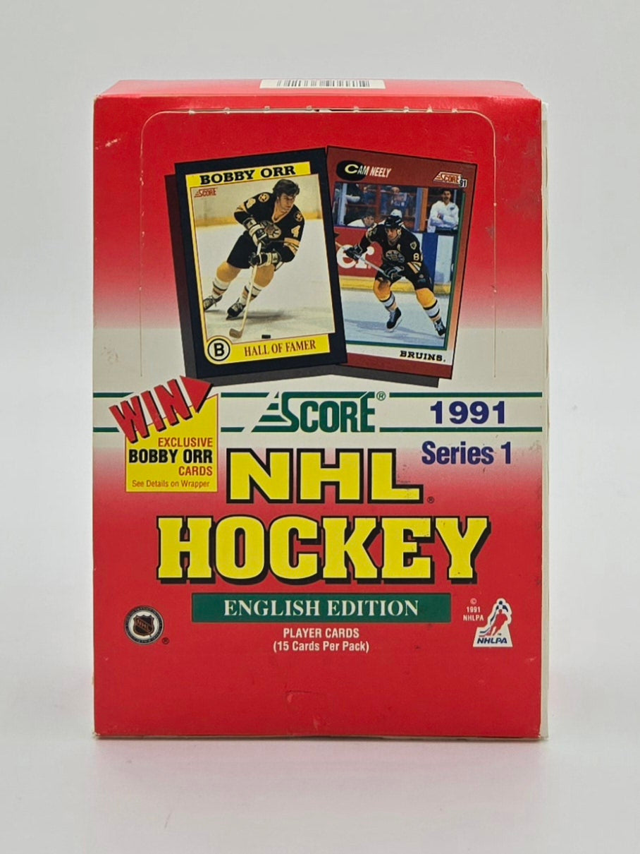 1991 Score Series 1 NHL Hockey Cards Wax Box English Edition (36 Packs) Possible Bobby Orr Autograph