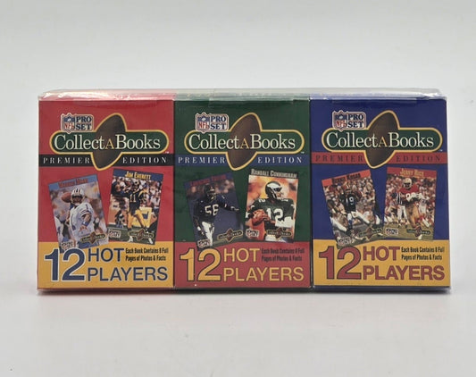 1990 Pro Set NFL Football Cards Collect-A-Books Premier Edition Complete Set (3 Boxes)