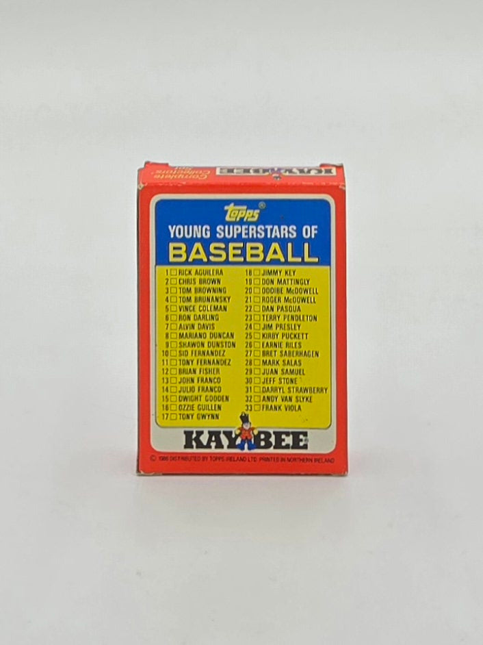 1986 Topps Kaybee Young Superstars of Baseball Cards Complete Collectors' Set (33 Cards)