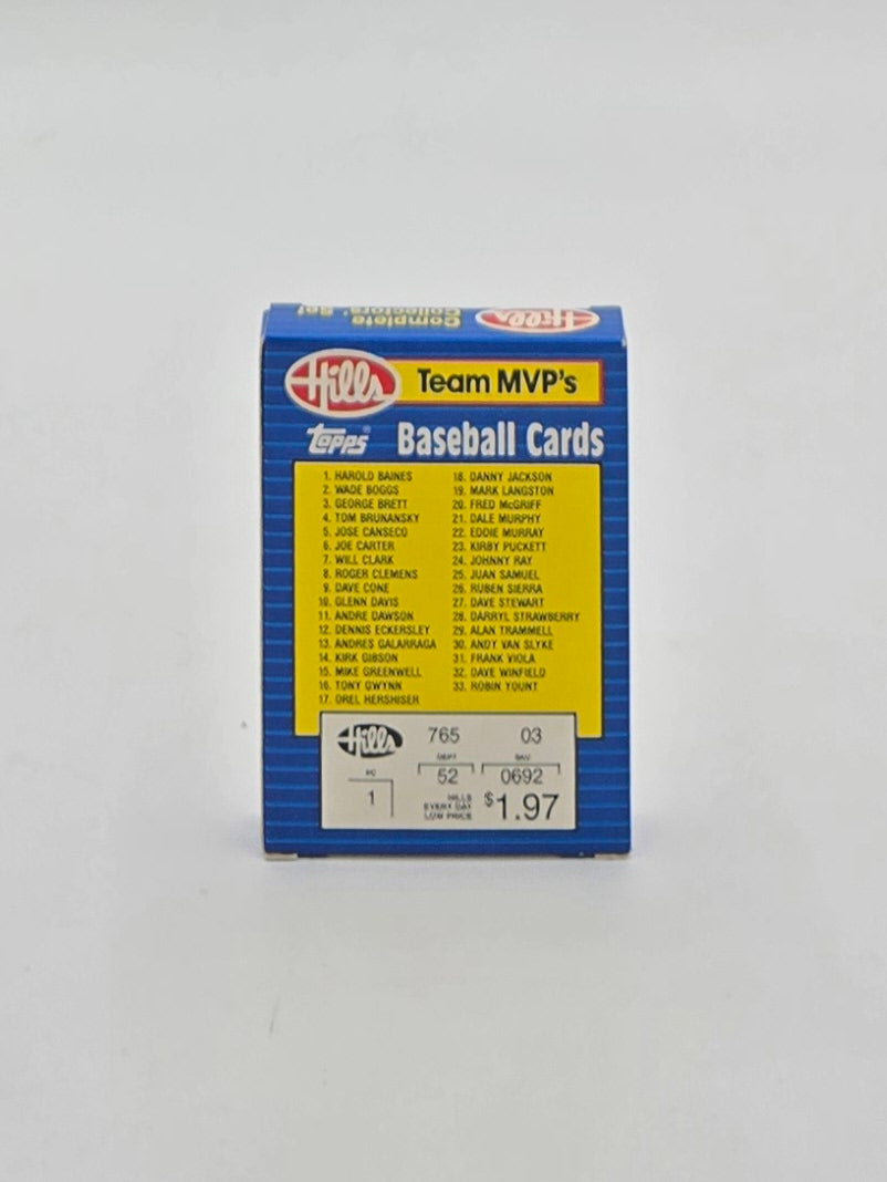 1989 Topps Hills Team MVPs Baseball Card Complete Collectors' Set (33 Cards)