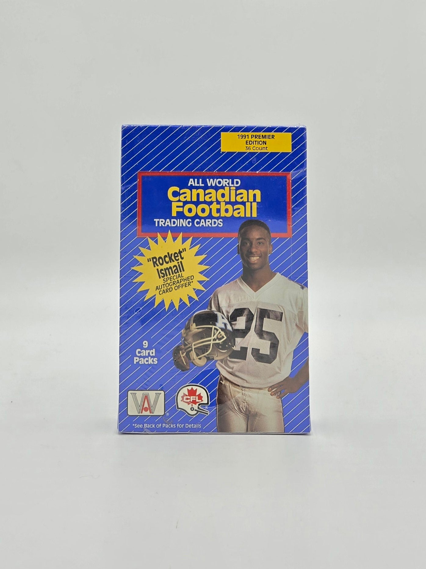 1991 All World Sports CFL Canadian Football Card Wax Box (36 Packs) Rocket Ismail Rookie