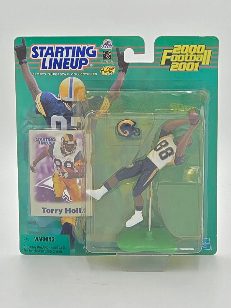 2000 Kenner NFL Starting Lineup Torry Holt Figure and Football Card St Louis Rams