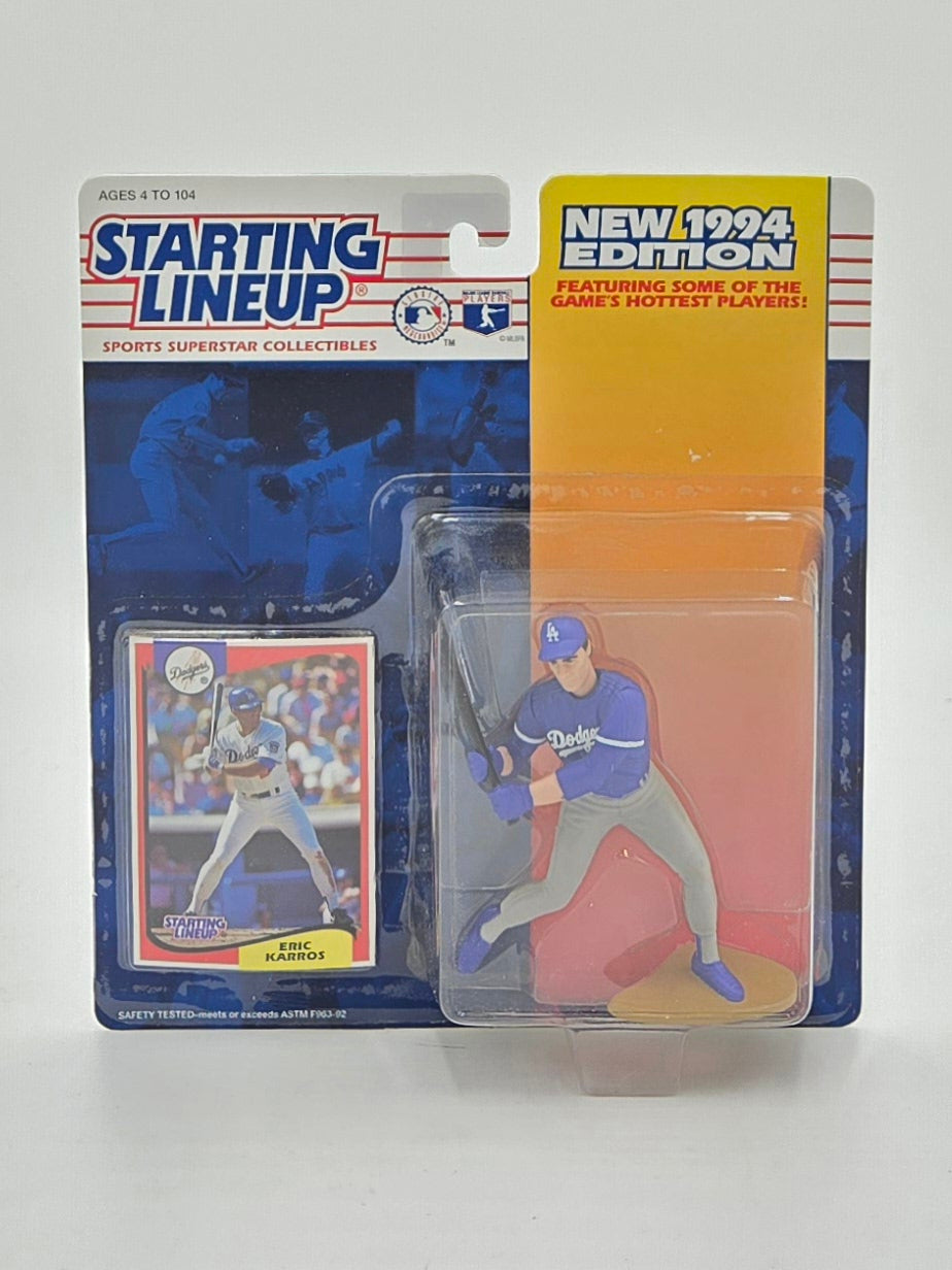 1994 Kenner MLB Starting Lineup Eric Karros Figure and Card Los Angeles Dodgers